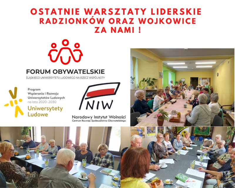 Za nami OSTATNIE warsztaty liderskie w Radzionkowie i Wojkowicach w ramach projektu „Forum obywatelskie Śląskiego Uniwersytetu Ludowego na rzecz wspólnoty”